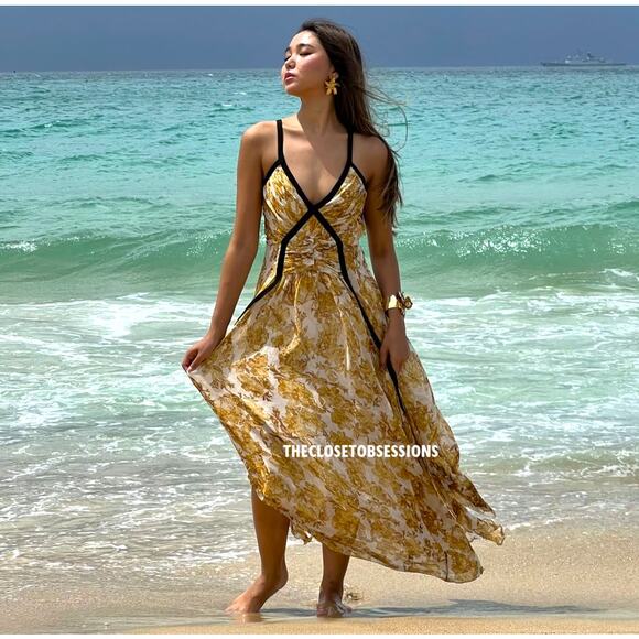 ZARA Blogger Fave Printed Maxi Dress NWT 💛 - Picture 13 of 16